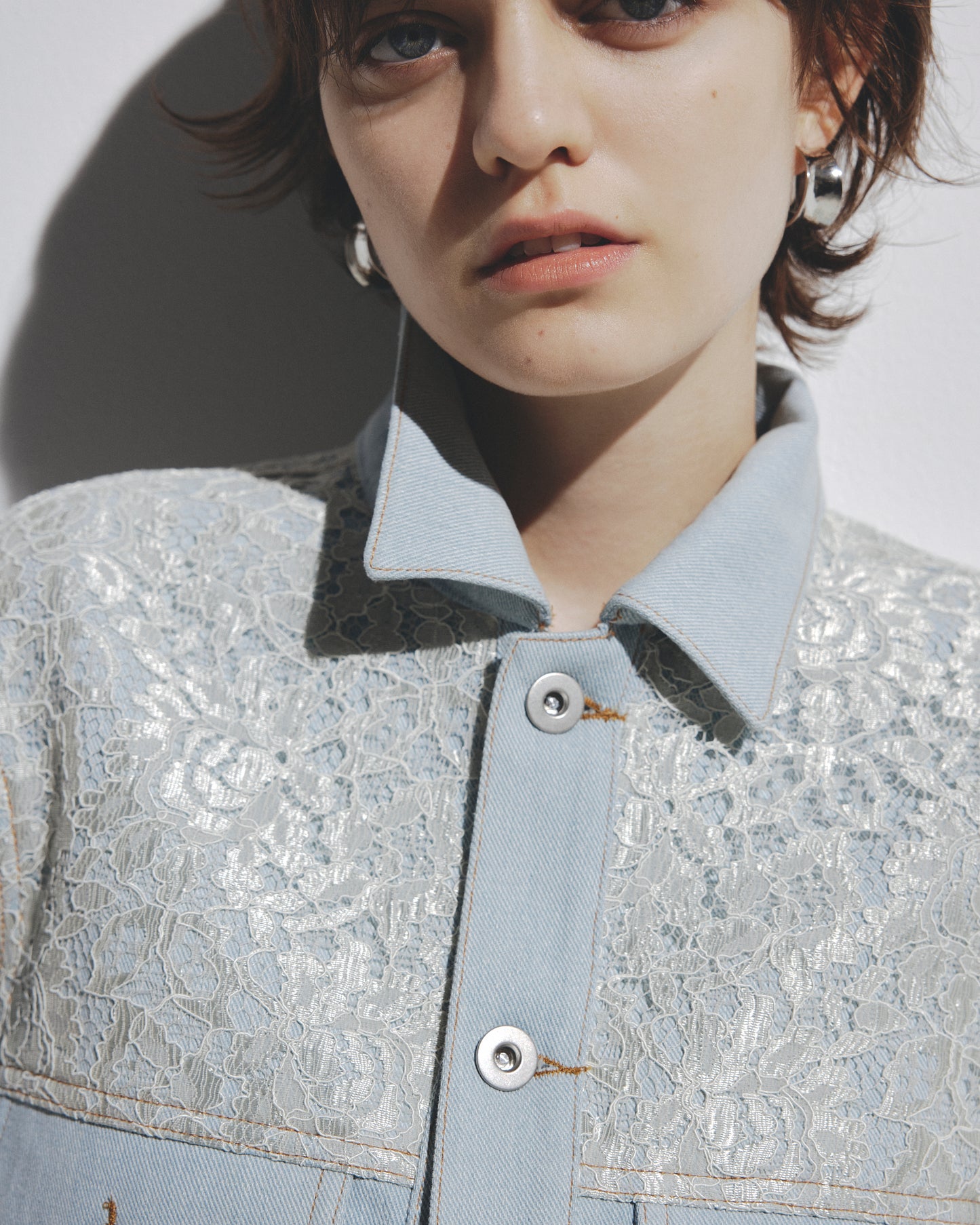 w/LISA (ウィズリサ) | LACE DENIM JACKET (レースデニムジャケット) | ブルゾン セットアップ トラッカー ライトブルー インディゴ レディース ウィメンズ 女性 セットアップ 上着 トップス