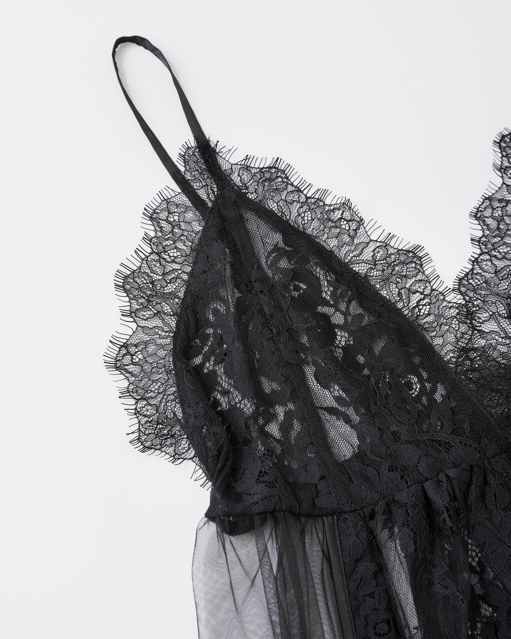 w/LISA (ウィズリサ) | LACE LAYERED DRESS (レースレイヤードドレス) | ワンピース 透け感 ロング シースルー レディース ウィメンズ 女性 大人 黒 ブラック マキシ 丈 ロング ドメスティック ブランド