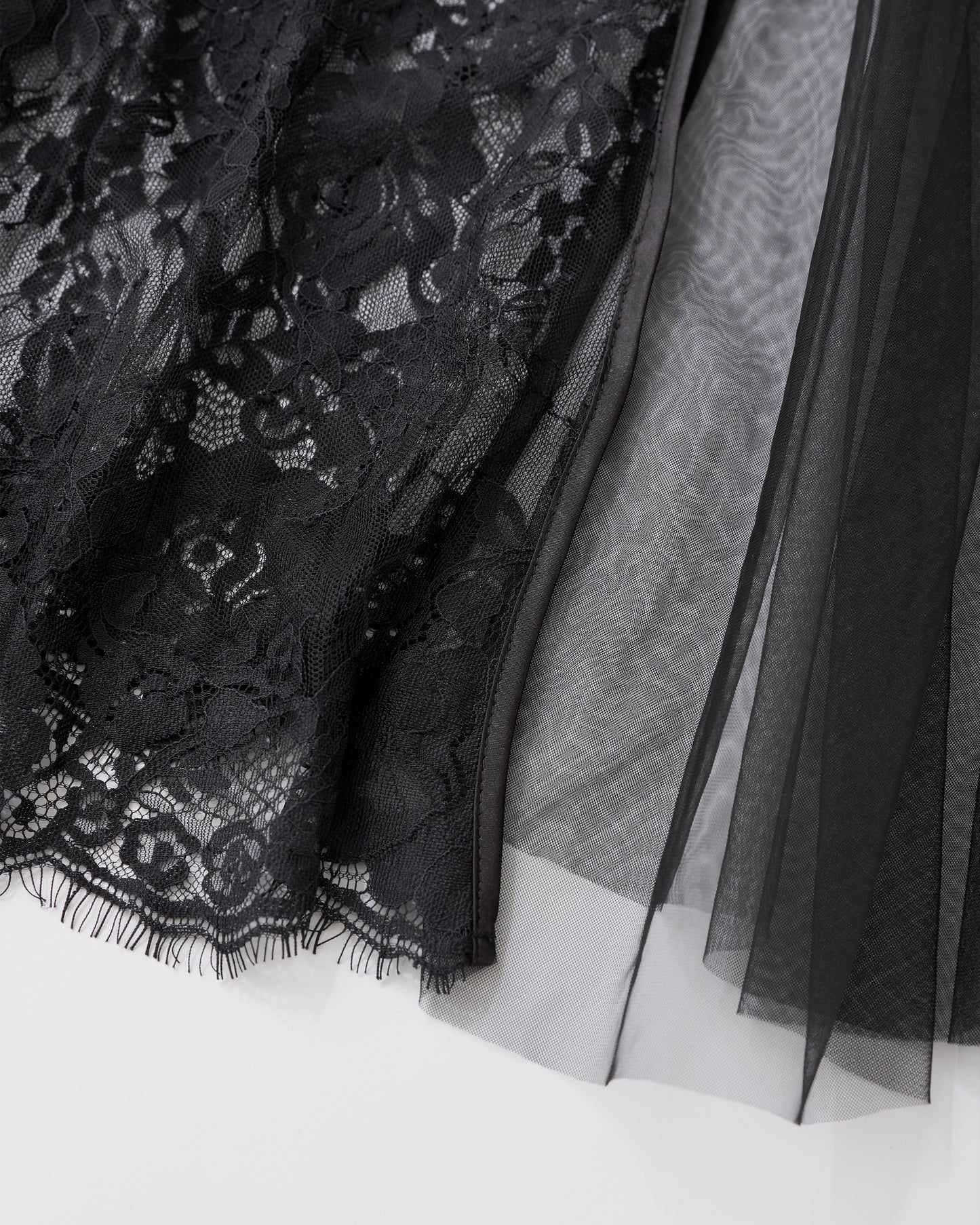 w/LISA (ウィズリサ) | LACE LAYERED DRESS (レースレイヤードドレス) | ワンピース 透け感 ロング シースルー レディース ウィメンズ 女性 大人 黒 ブラック マキシ 丈 ロング ドメスティック ブランド