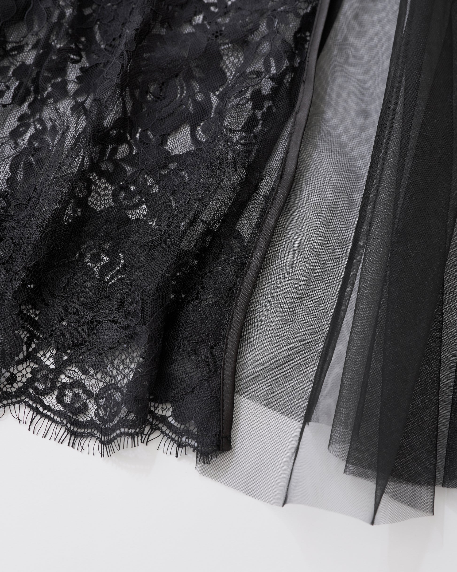 w/LISA (ウィズリサ) | LACE LAYERED DRESS (レースレイヤードドレス) | ワンピース 透け感 ロング シースルー レディース ウィメンズ 女性 大人 黒 ブラック マキシ 丈 ロング ドメスティック ブランド