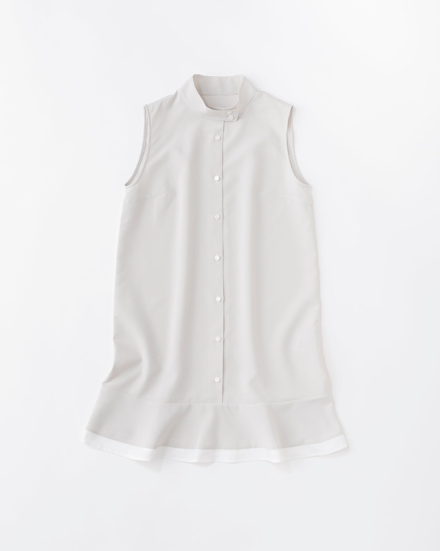 w/LISA (ウィズリサ) | STRIPE SHIRT DRESS (ストライプシャツワンピース) | ドレス ユニセックス メンズ レディース 女性 ウィメンズ ノースリーブ スタンドカラー バンド