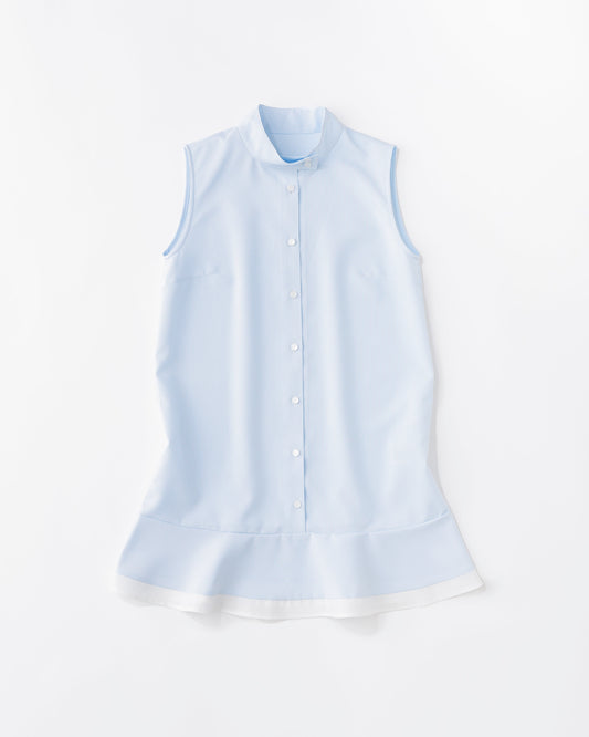 w/LISA (ウィズリサ) | STRIPE SHIRT DRESS (ストライプシャツワンピース) | ドレス ユニセックス メンズ レディース 女性 ウィメンズ ノースリーブ スタンドカラー バンド