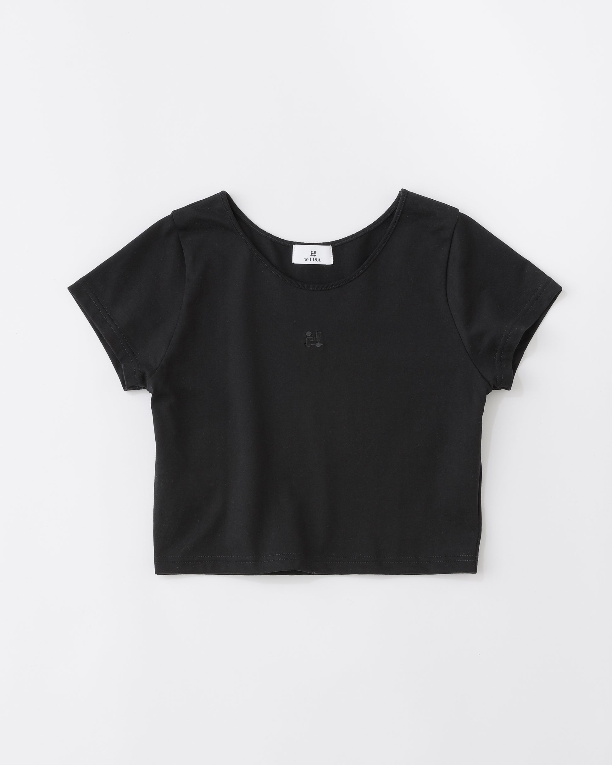 w/LISA (ウィズリサ) | CROPPED T-SHIRT (クロップドTシャツ) | カットソー レディース ウィメンズ 女性 半袖 ショートスリーブ Uネック 短い コットン