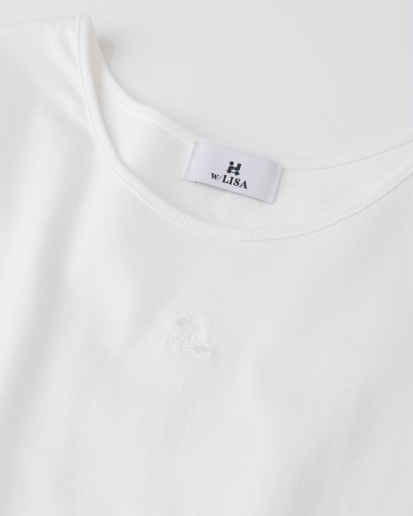 w/LISA (ウィズリサ) | CROPPED T-SHIRT (クロップドTシャツ) | カットソー レディース ウィメンズ 女性 半袖 ショートスリーブ Uネック 短い コットン