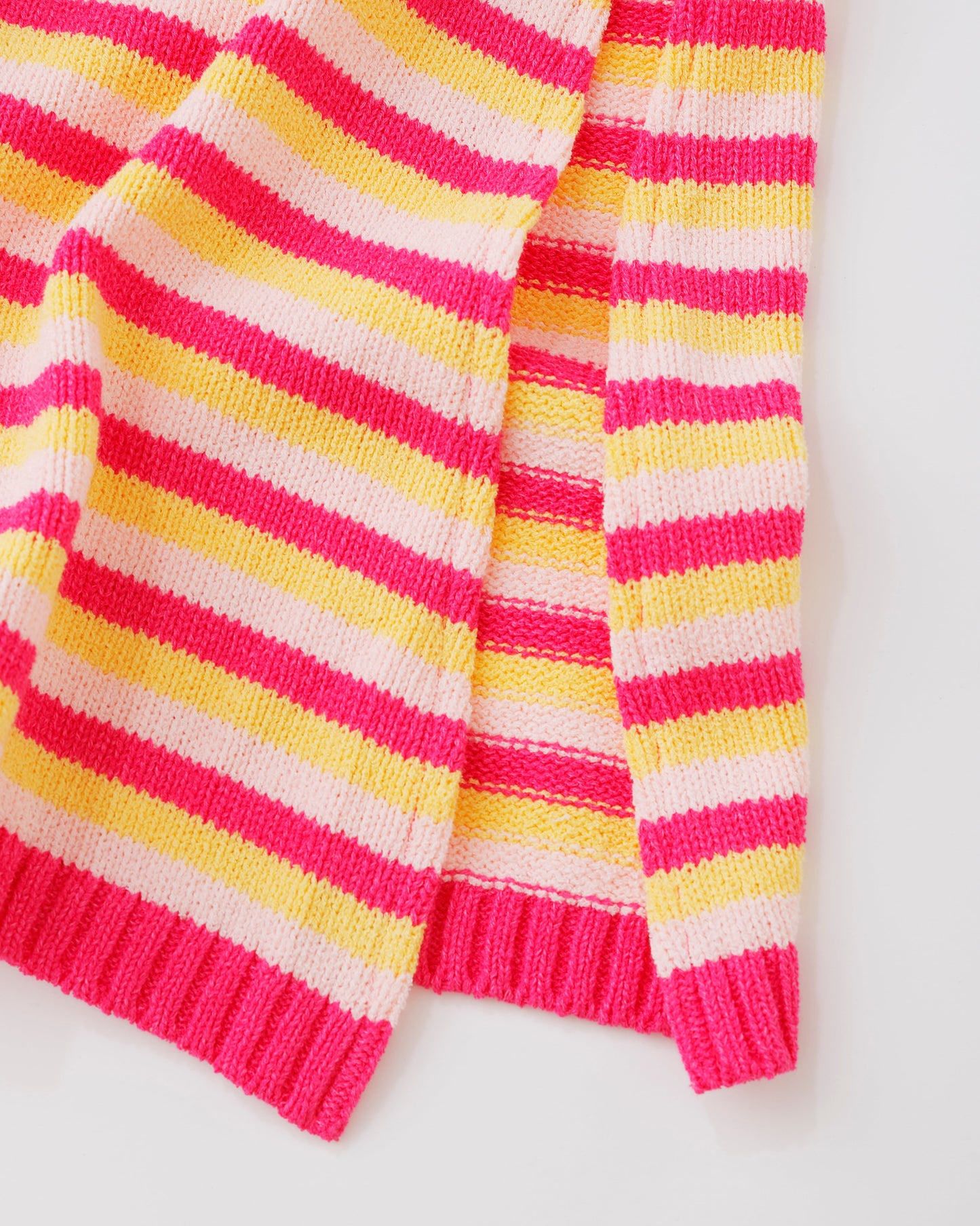 w/LISA (ウィズリサ) | TOWELLING KNIT TOPS (タオル生地ニットトップス) | Uネック ボーダー 柄 半袖 ショートスリーブ クロップド丈 レディース 女性 ウィメンズ