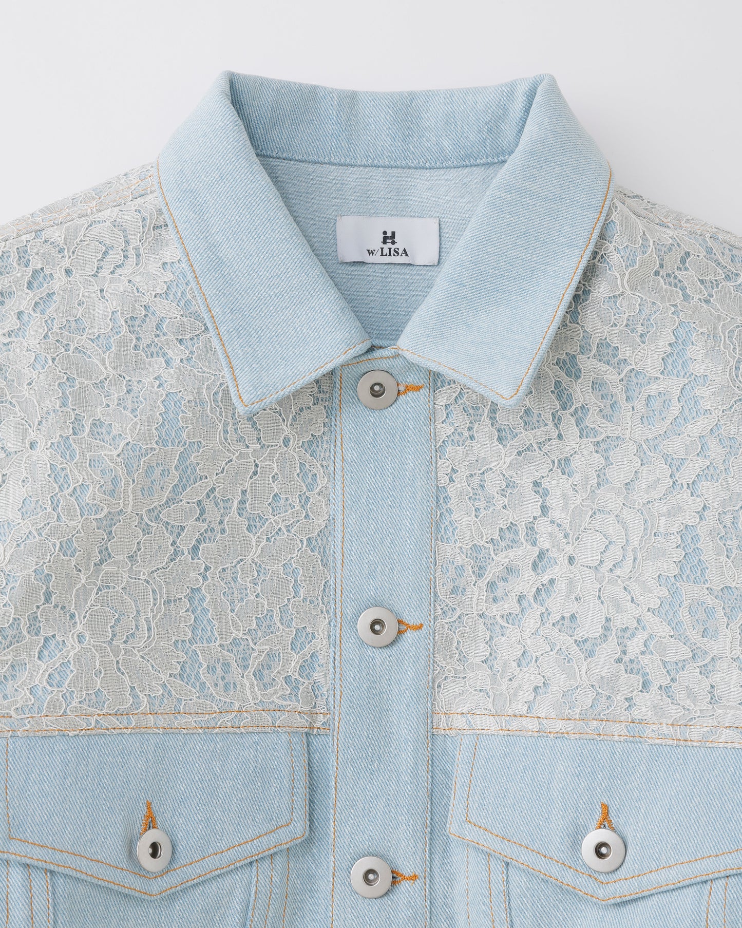 w/LISA (ウィズリサ) | LACE DENIM JACKET (レースデニムジャケット) | セットアップ トラッカー ライトブルー インディゴ レディース ウィメンズ 女性 ブルゾン