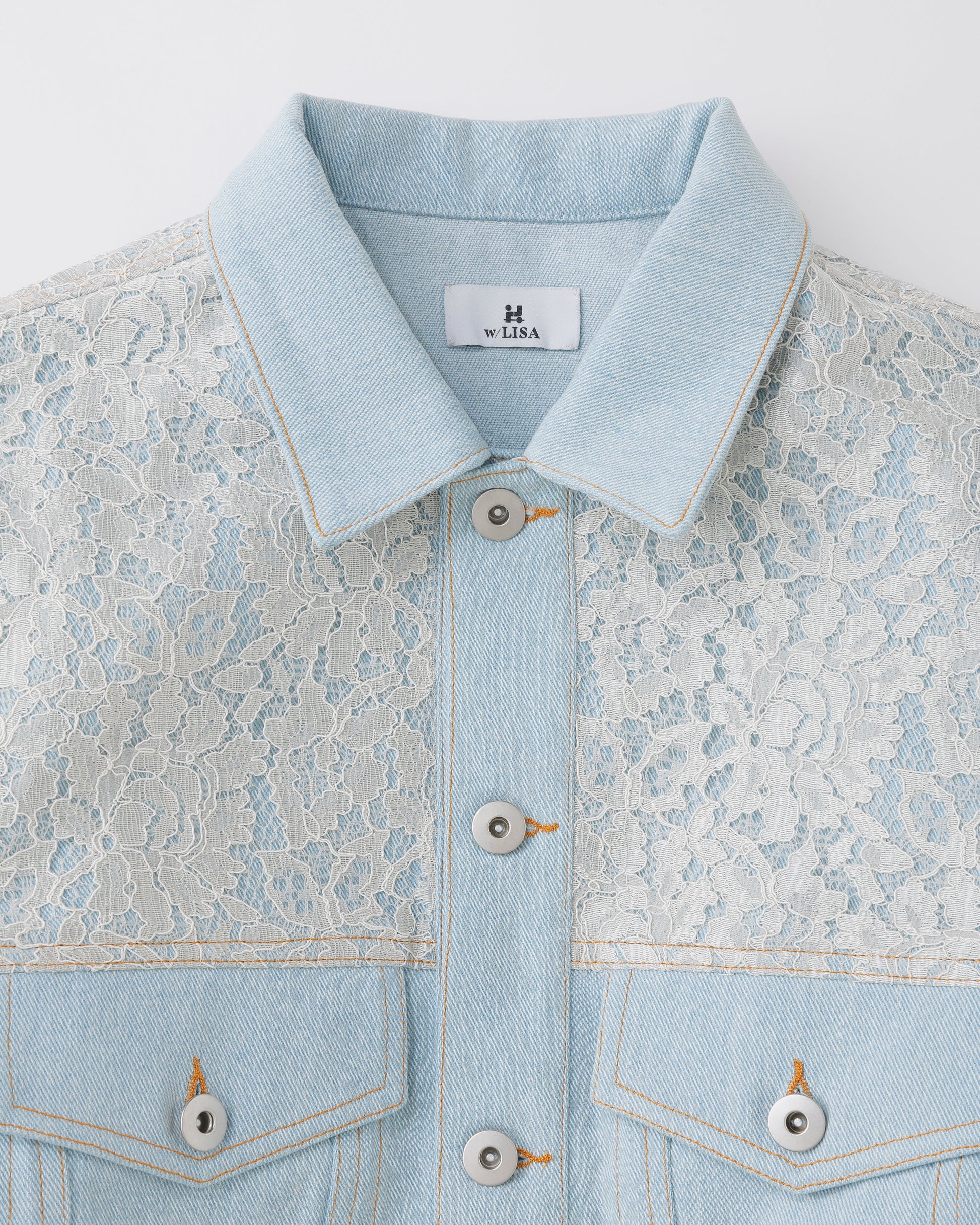 w/LISA (ウィズリサ) | LACE DENIM JACKET (レースデニムジャケット) | セットアップ トラッカー ライトブルー インディゴ レディース ウィメンズ 女性 ブルゾン