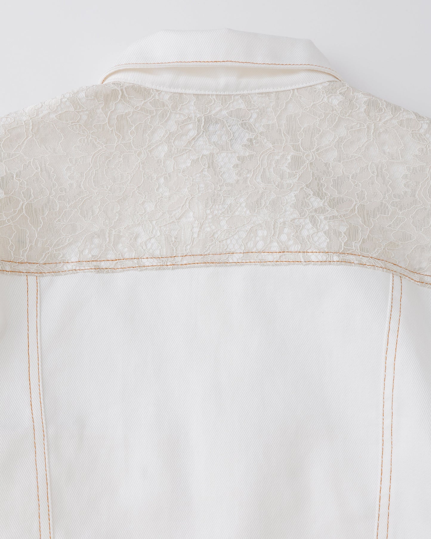 w/LISA (ウィズリサ) | LACE DENIM JACKET (レースデニムジャケット) | セットアップ トラッカー ライトブルー インディゴ レディース ウィメンズ 女性 ブルゾン ホワイト アイボリー ショート丈 ブランド サード型