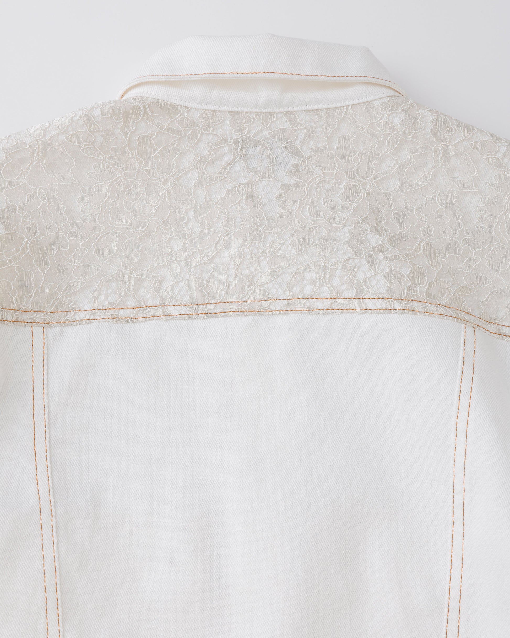 w/LISA (ウィズリサ) | LACE DENIM JACKET (レースデニムジャケット) | セットアップ トラッカー ライトブルー インディゴ レディース ウィメンズ 女性 ブルゾン ホワイト アイボリー ショート丈 ブランド サード型