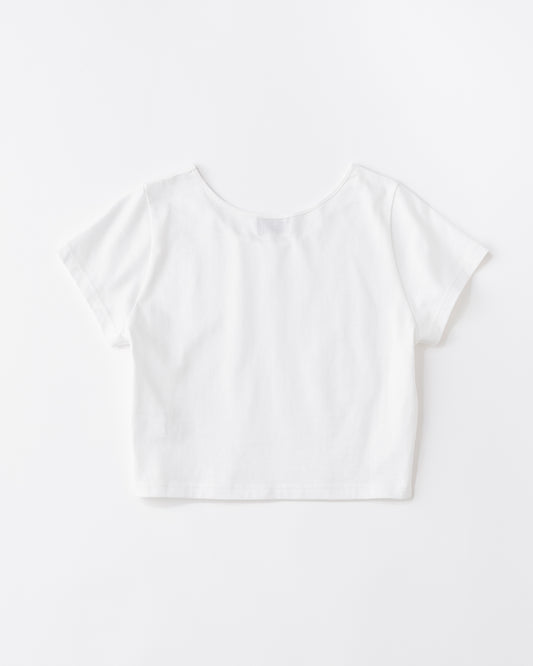 w/LISA (ウィズリサ) | CROPPED T-SHIRT (クロップドTシャツ) | カットソー レディース ウィメンズ 女性 半袖 ショートスリーブ Uネック 短い コットン