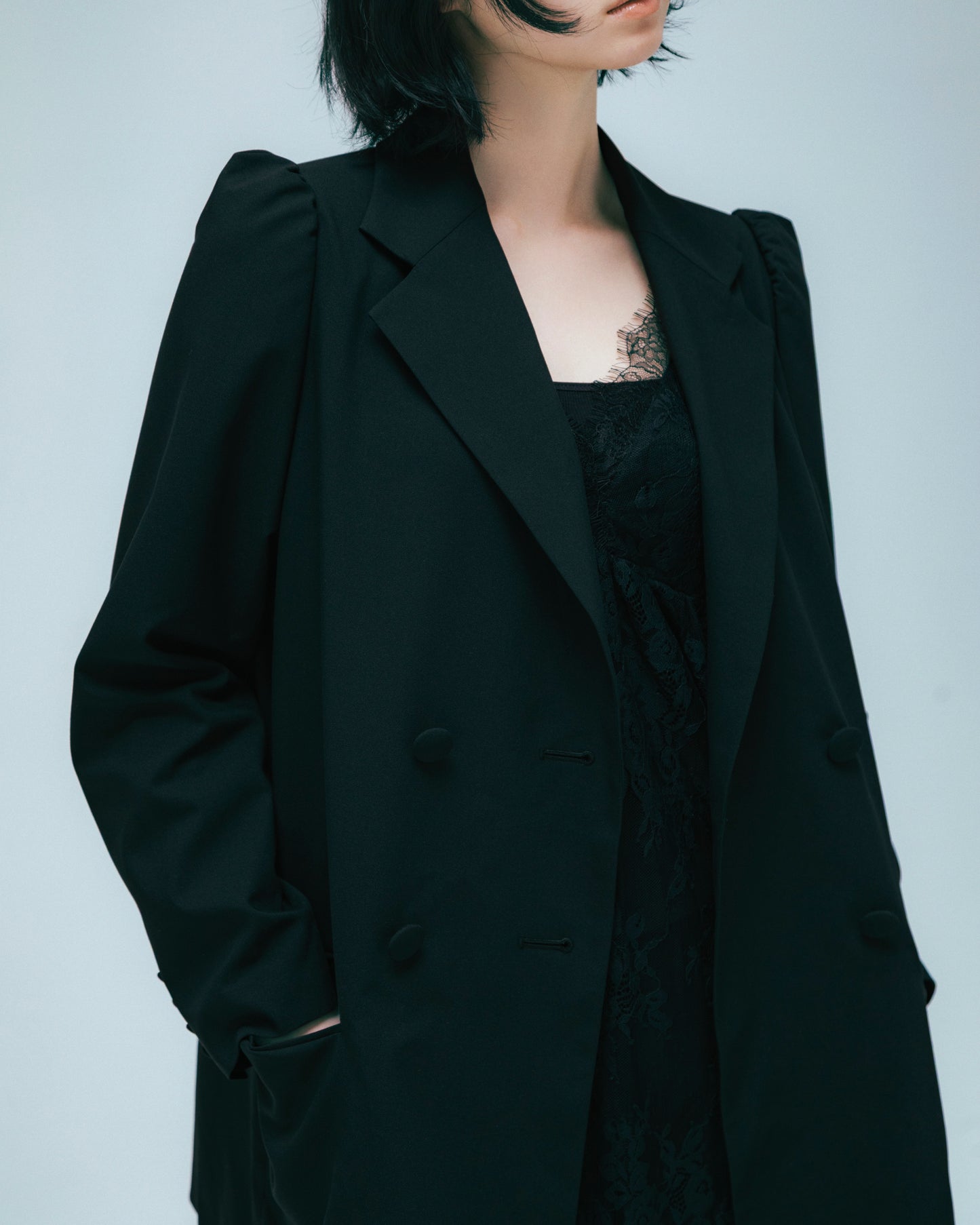 w/LISA (ウィズリサ) | LACE LAYERED DRESS (レースレイヤードドレス) | ワンピース 透け感 ロング シースルー レディース ウィメンズ 女性 大人 黒 ブラック マキシ 丈 ロング ドメスティック ブランド