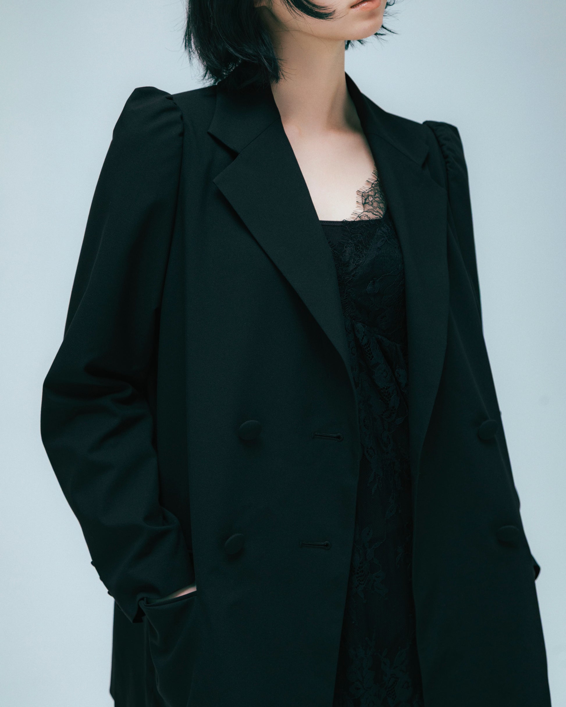 w/LISA (ウィズリサ) | LACE LAYERED DRESS (レースレイヤードドレス) | ワンピース 透け感 ロング シースルー レディース ウィメンズ 女性 大人 黒 ブラック マキシ 丈 ロング ドメスティック ブランド