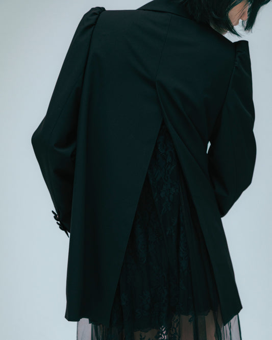 w/LISA (ウィズリサ) | LACE LAYERED DRESS (レースレイヤードドレス) | ワンピース 透け感 ロング シースルー レディース ウィメンズ 女性 大人 黒 ブラック マキシ 丈 ロング ドメスティック ブランド