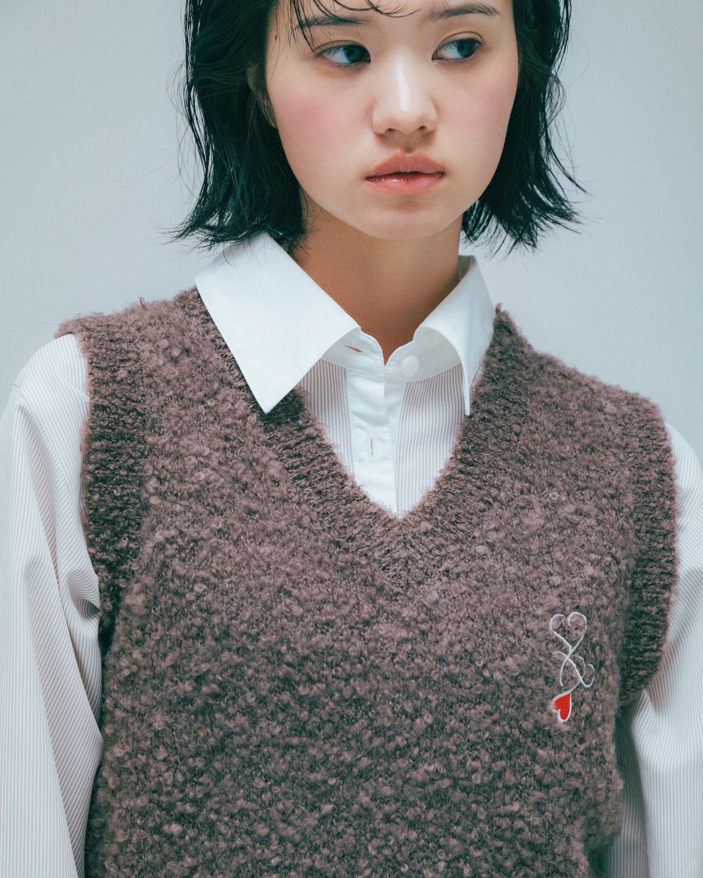 w/LISA (ウィズリサ) | STRIPE SHIRT (ストライプシャツ) | レディース 女性 ウィメンズ カラー  切り替え ベーシック ベージュ ブランド プレッピー