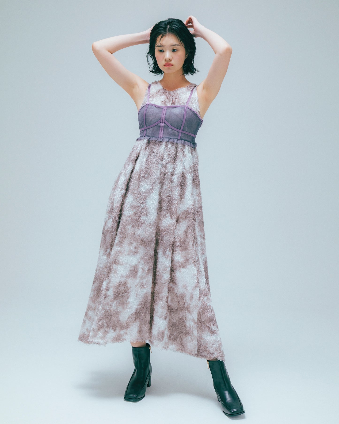 w/LISA (ウィズリサ) | CORSET BUSTIER (コルセット風 ビスチェ) | プルオーバー レース トップス ベージュ ブラック パープル 女性 レディース ウィメンズ ブランド レイヤード コーディネート ファッション