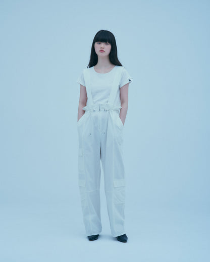w/LISA (ウィズリサ) | SUSPENDERS CARGO PANTS (サスペンダーズカーゴパンツ) | ボトムス ミリタリー ポケット 軍 イージー ワイド シルエット ビッグ 女性 ウィメンズ レディース ドメスティック ブランド 大人 上品 キレイ モード カジュアル