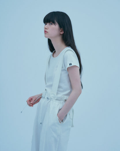 w/LISA (ウィズリサ) | CROPPED T-SHIRT (クロップドTシャツ) | カットソー  Tee タイト ジャスト シルエット ウィメンズ レディース ユニセックス 黒 白 ブラック ホワイト クルーネック コットン 小さい