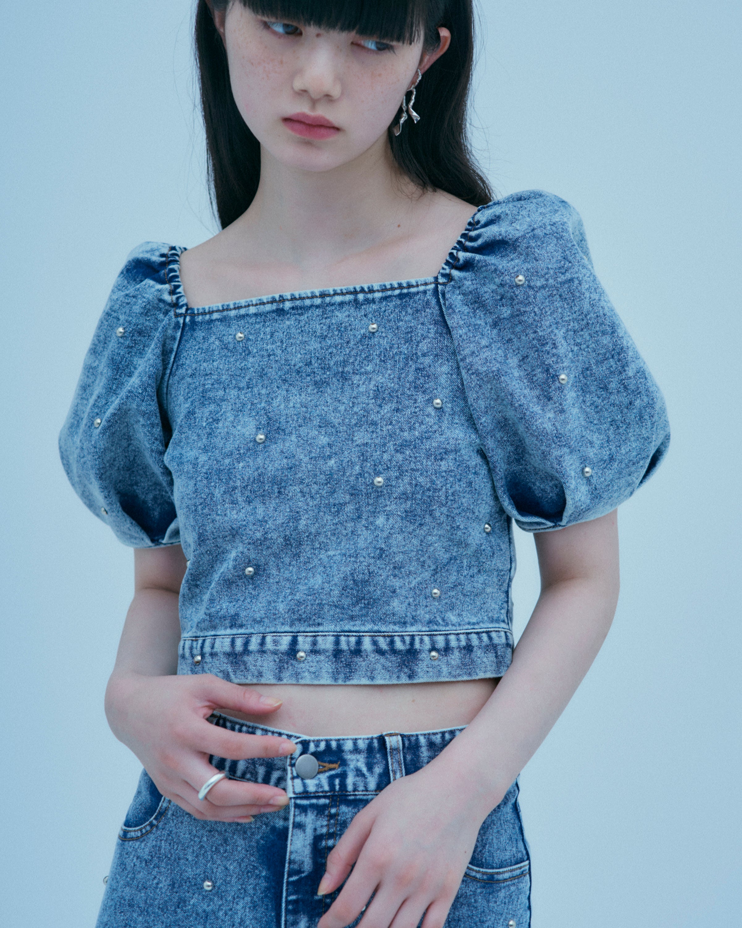 w/LISA (ウィズリサ) | STUDS DENIM TOPS (スタッズデニムトップス
