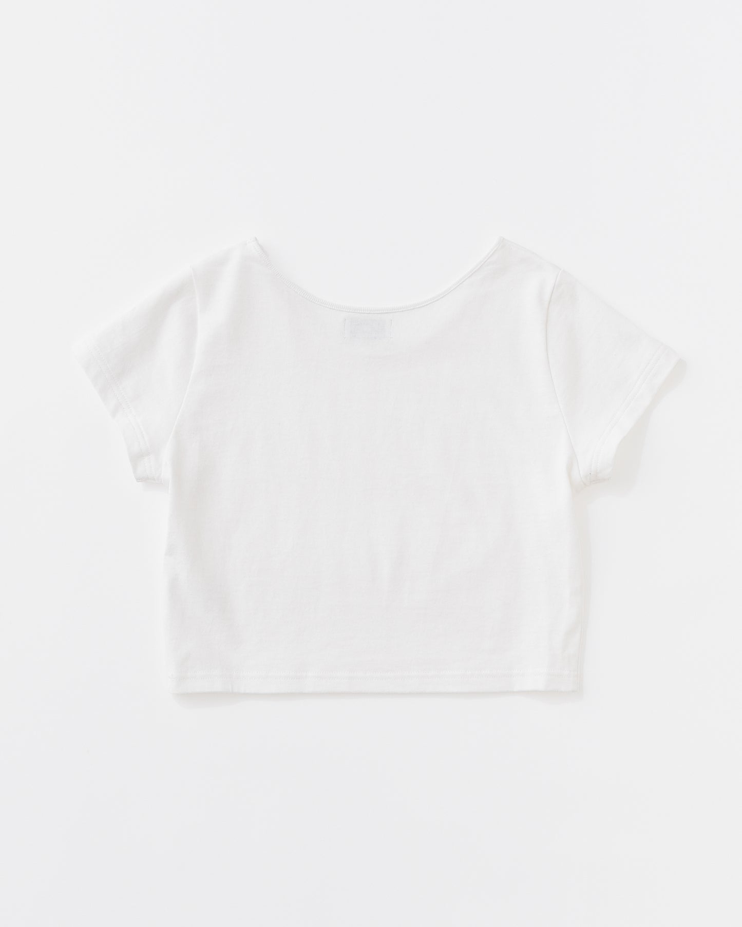 w/LISA (ウィズリサ) | CROPPED T-SHIRT (クロップドTシャツ) | カットソー  Tee タイト ジャスト シルエット ウィメンズ レディース ユニセックス 黒 白 ブラック ホワイト クルーネック コットン 小さい