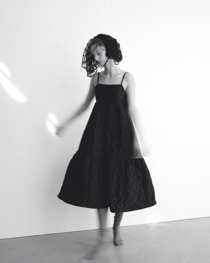 BACK RIBBON JACQUARD DRESS