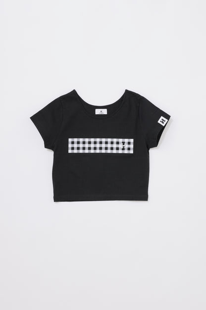 CHECK CROPPED T-SHIRT