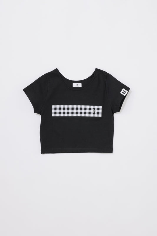 CHECK CROPPED T-SHIRT