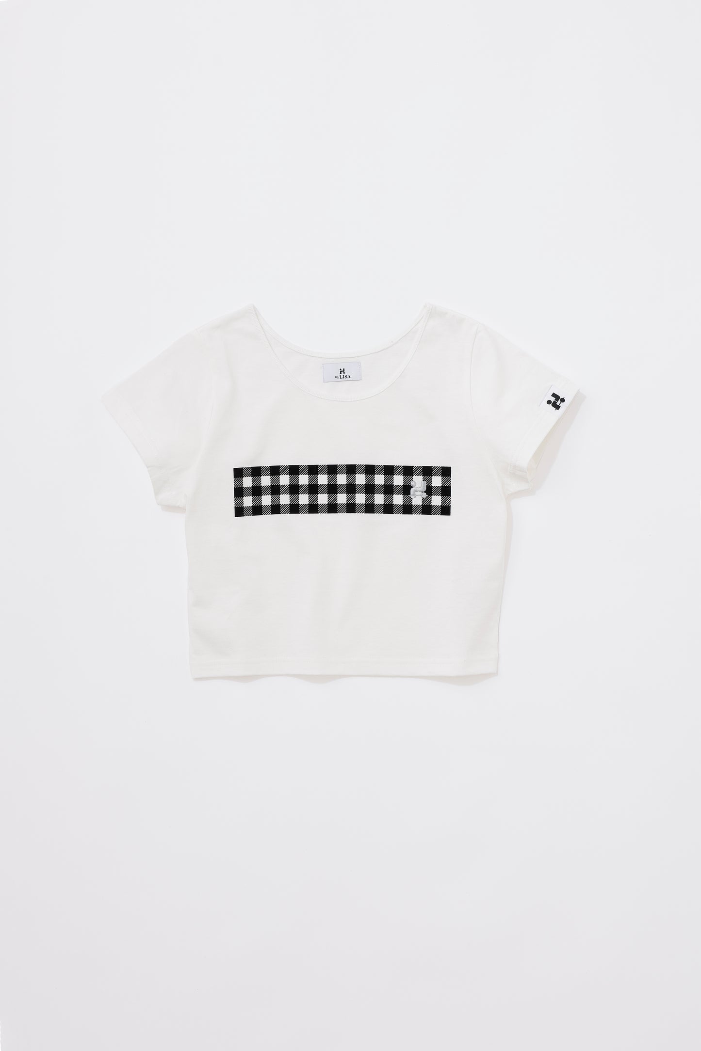 CHECK CROPPED T-SHIRT