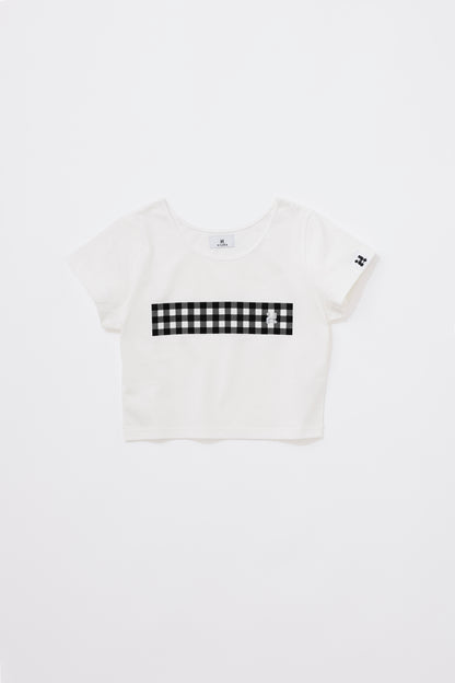 CHECK CROPPED T-SHIRT