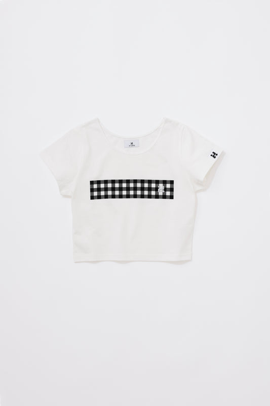 CHECK CROPPED T-SHIRT