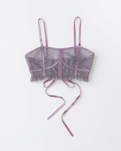 w/LISA (ウィズリサ) | CORSET BUSTIER (コルセット風 ビスチェ) | プルオーバー レース トップス ベージュ ブラック パープル 女性 レディース ウィメンズ ブランド レイヤード コーディネート ファッション