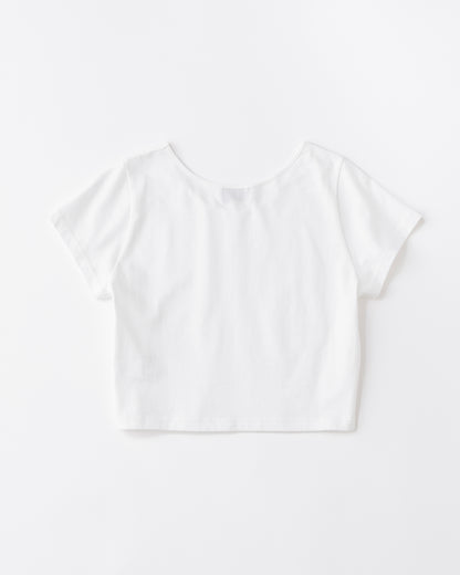 w/LISA (ウィズリサ) | CROPPED T-SHIRT (クロップドTシャツ) | カットソー レディース ウィメンズ 女性 半袖 ショートスリーブ Uネック 短い コットン